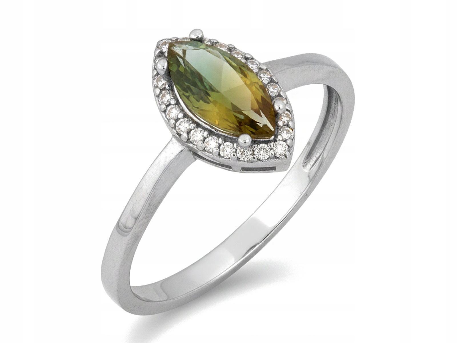 Stříbrný dámský prstýnek 925 Mandle s zultanitem, efektní, lesklý, r20