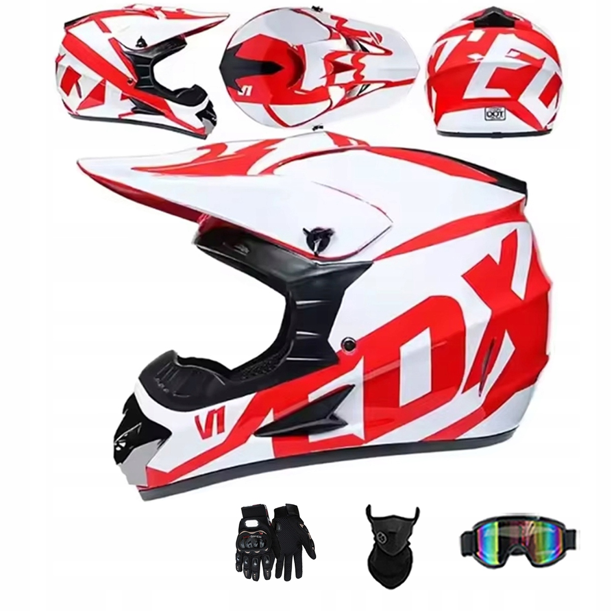 Motocyklová Přilba Lehká Enduro Quada Brýle Rukavice Maska S