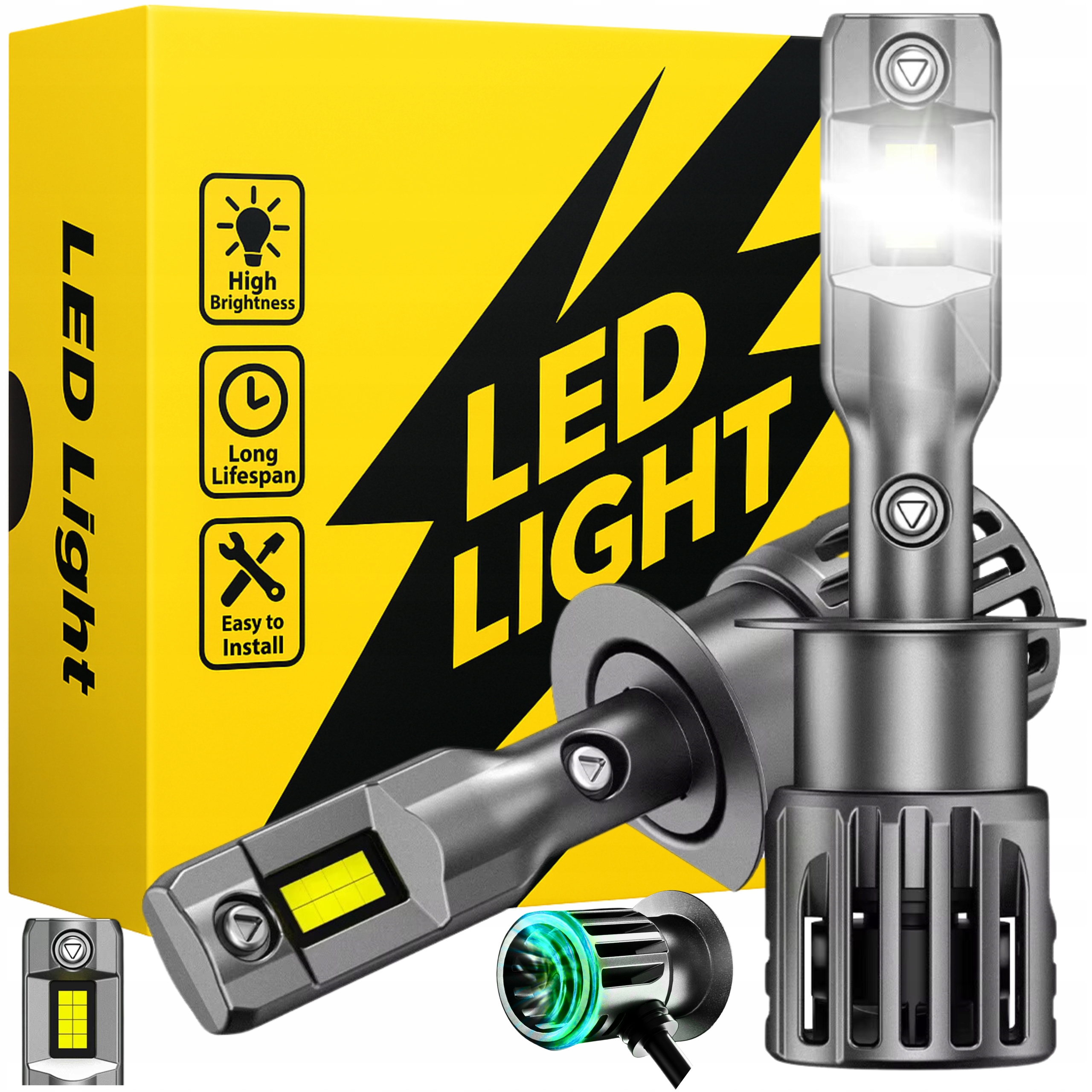 Żarówki H1 Led Homologacja Canbus +1000% 90W Xenon Białe Mocne Retrofit H1