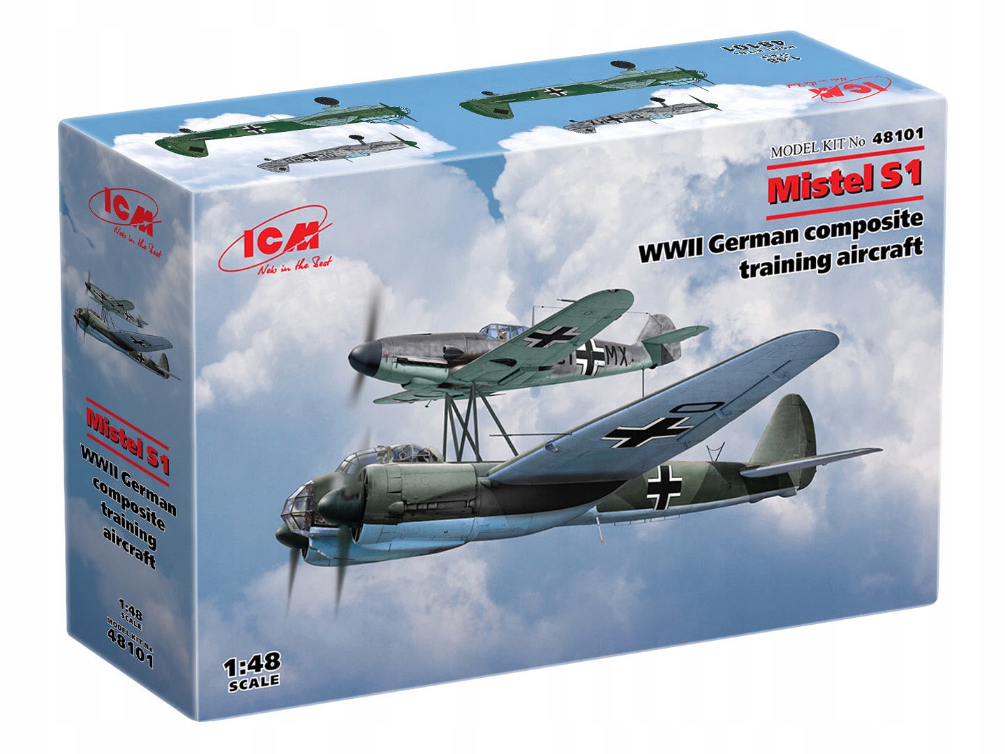 Letadla Mistel S1 Bf109 F-4 a Ju-88 A-4 48101 ICM