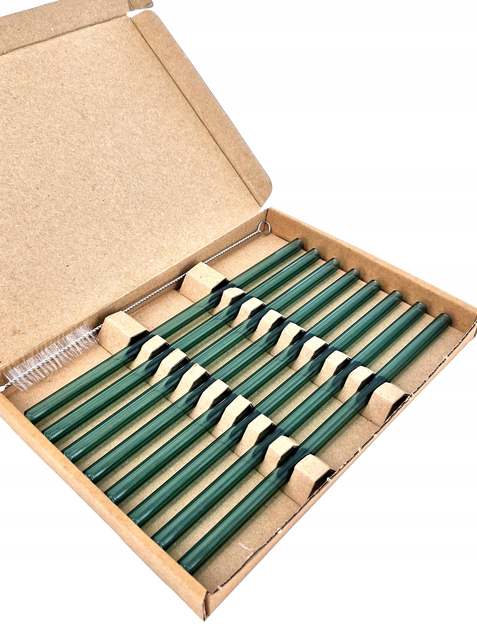 Słomki szklane rurki do picia wielorazowe EKO 8szt MORSKIE PROSTE