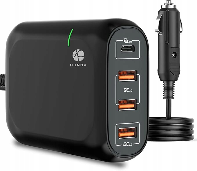 Ładowarka samochodowa Hunda Usb-c 119 W, 4-portowa Usb-c Pd 3.0