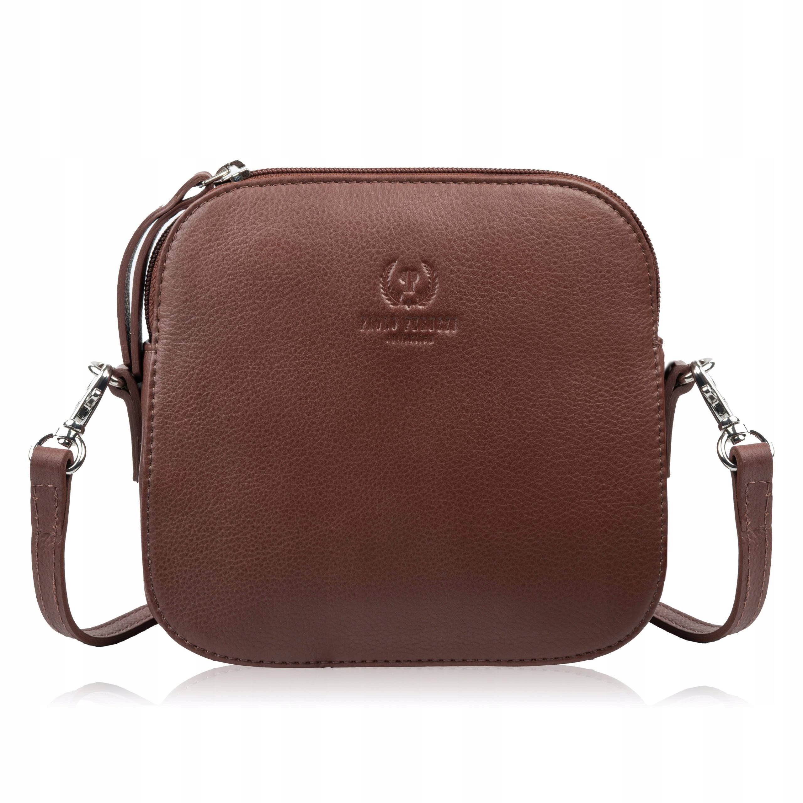 Malá dámská kožená kabelka psaníčko přes rameno, crossbody do ruky, hnědá