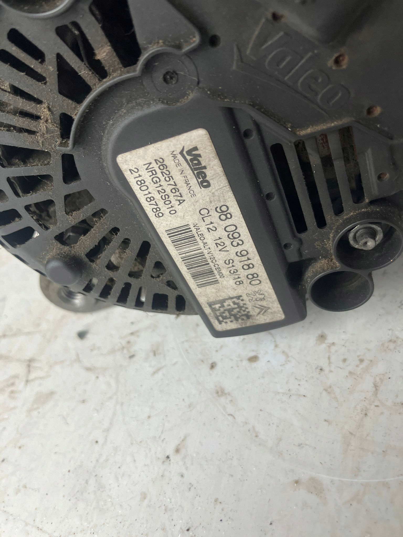 ALTERNATOR PEUGEOT CITROEN 1.2 THP VTI 9809391880