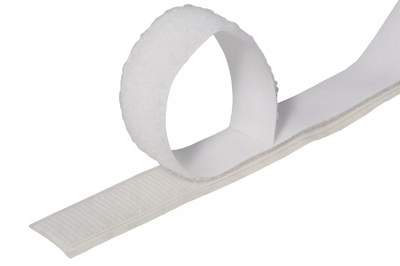 Velcro Páska se suchým zipem, nalepovací našívací, 20mm x 25m, bílá