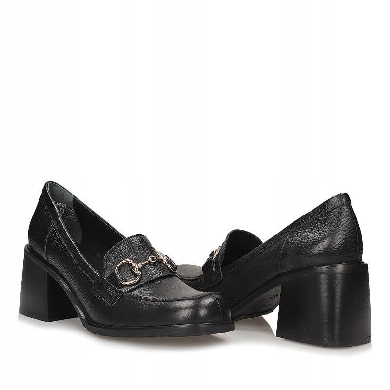 Skórzane Półbuty na słupku Ryłko 6XR31_B__UW9F czarne Rozmiar 39