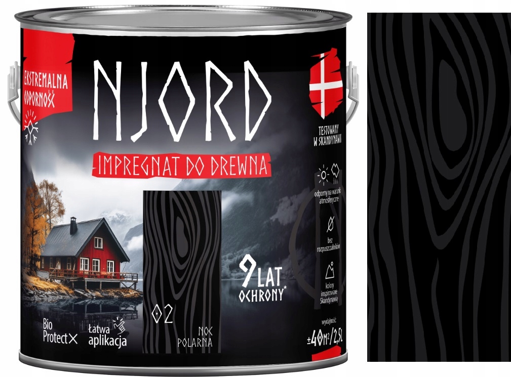 Njord Impregnat Do Drewna Do 9 Lat Ochrony Noc Polarna 02 2.5L