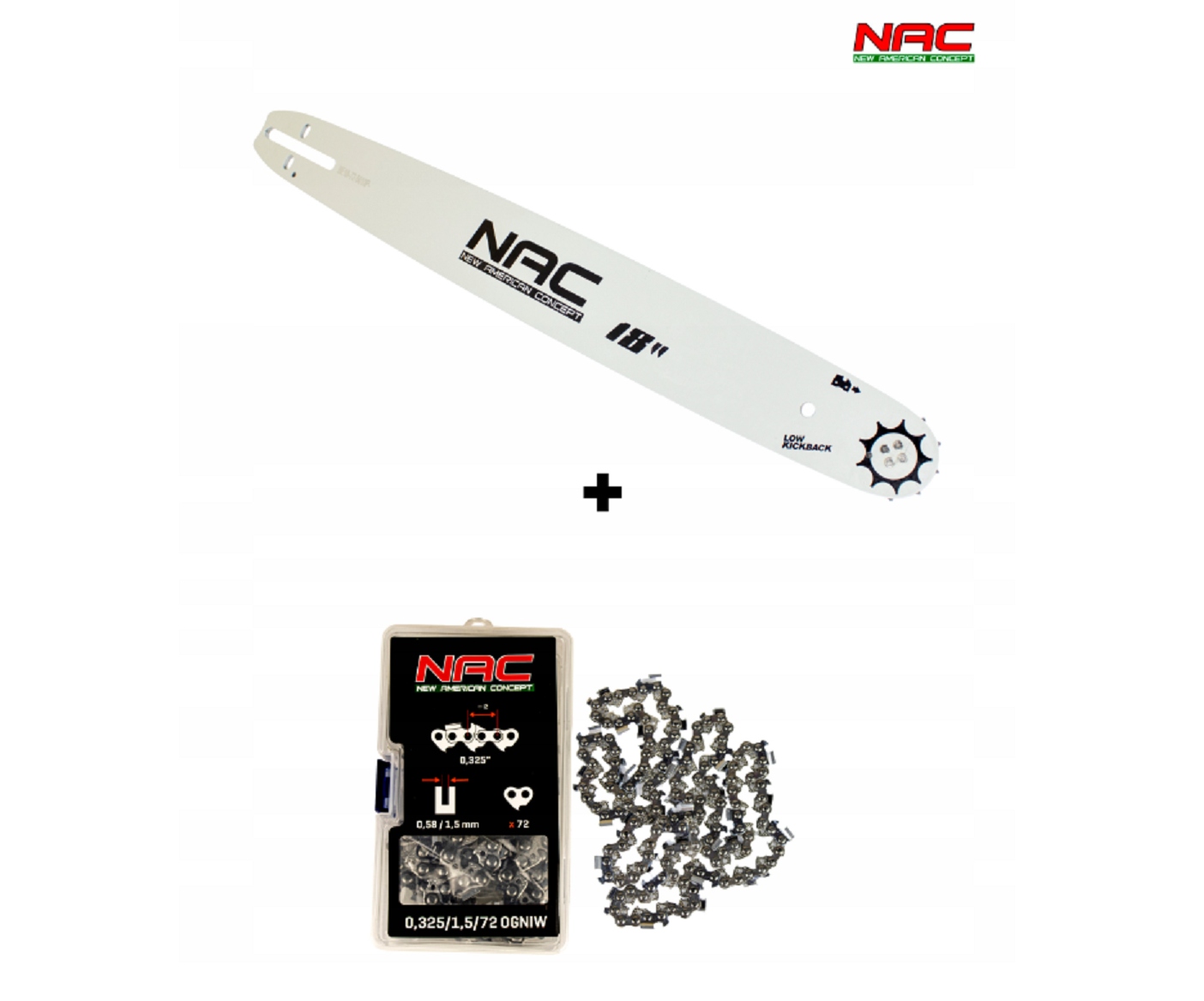 ORYGINALNA PROWADNICA + ŁAŃCUCH 18'' NAC TT-CS5200