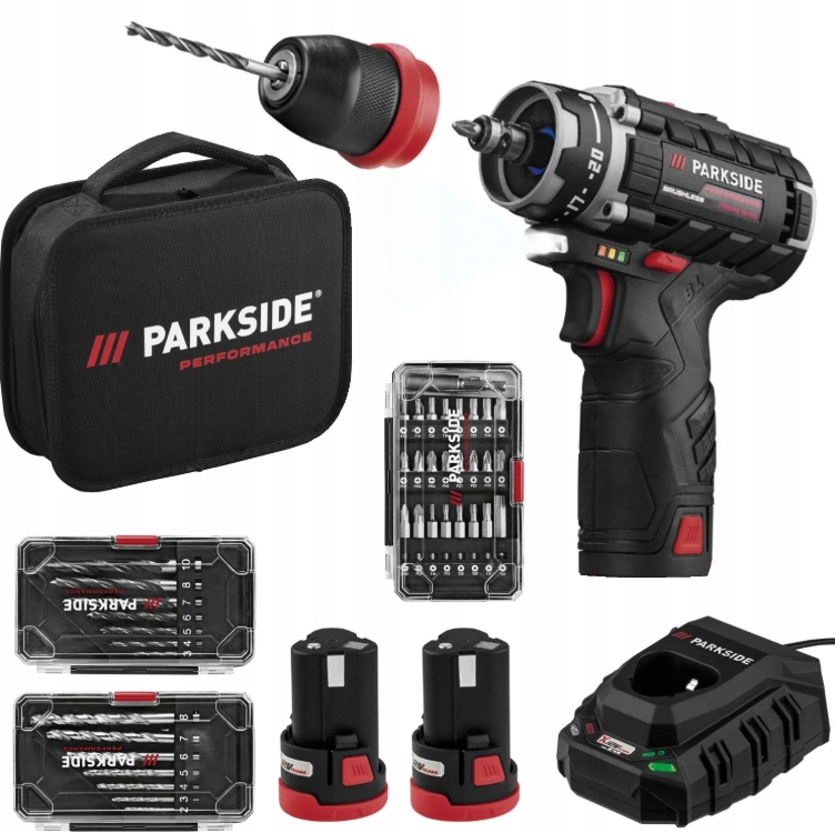 aku vrtačka Parkside 12V Pbspa 2xaku 2Ah nabíječka příslušenství
