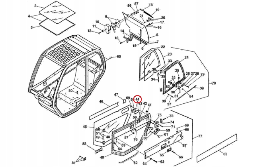 KLAMKA DRZWI ZEWNETRZNA MANITOU MT ML MLT 750064 Part manufacturer Manitou