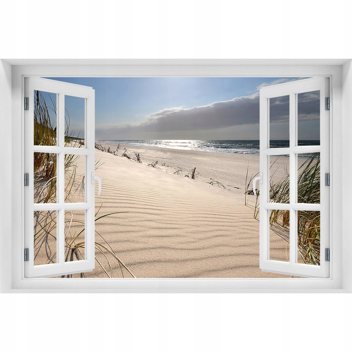 

Naklejka fototapeta 3D Okno Mrzeżyno plaża 150x100