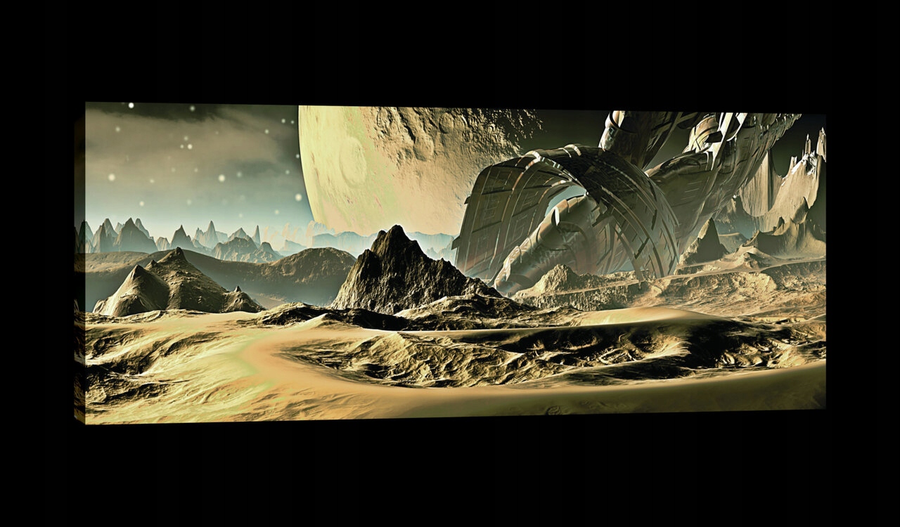 Obraz 145x45 Vesmírná krajina planeta vesmír noční obloha hvězdy skály