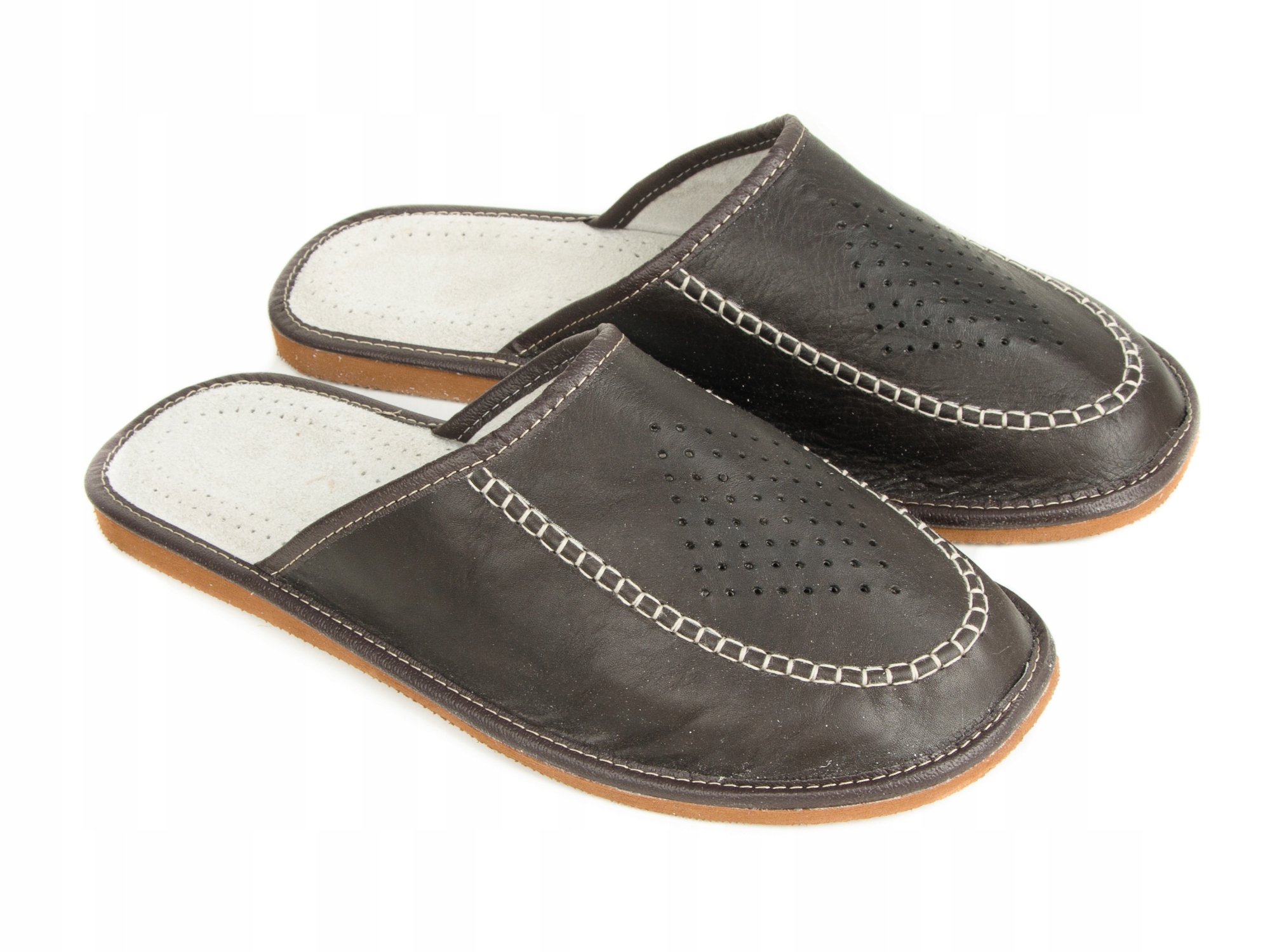 

50 - XXL Duże Pantofle Profilowane Skóra Naturalna