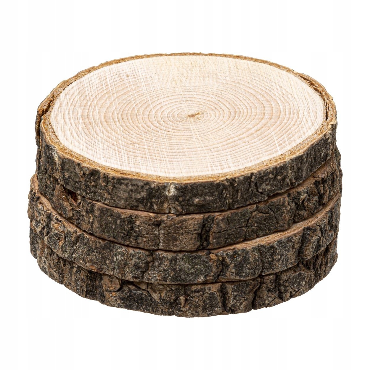 

Zestaw 4 okrągłych podstawek drewniane 10cm kubek