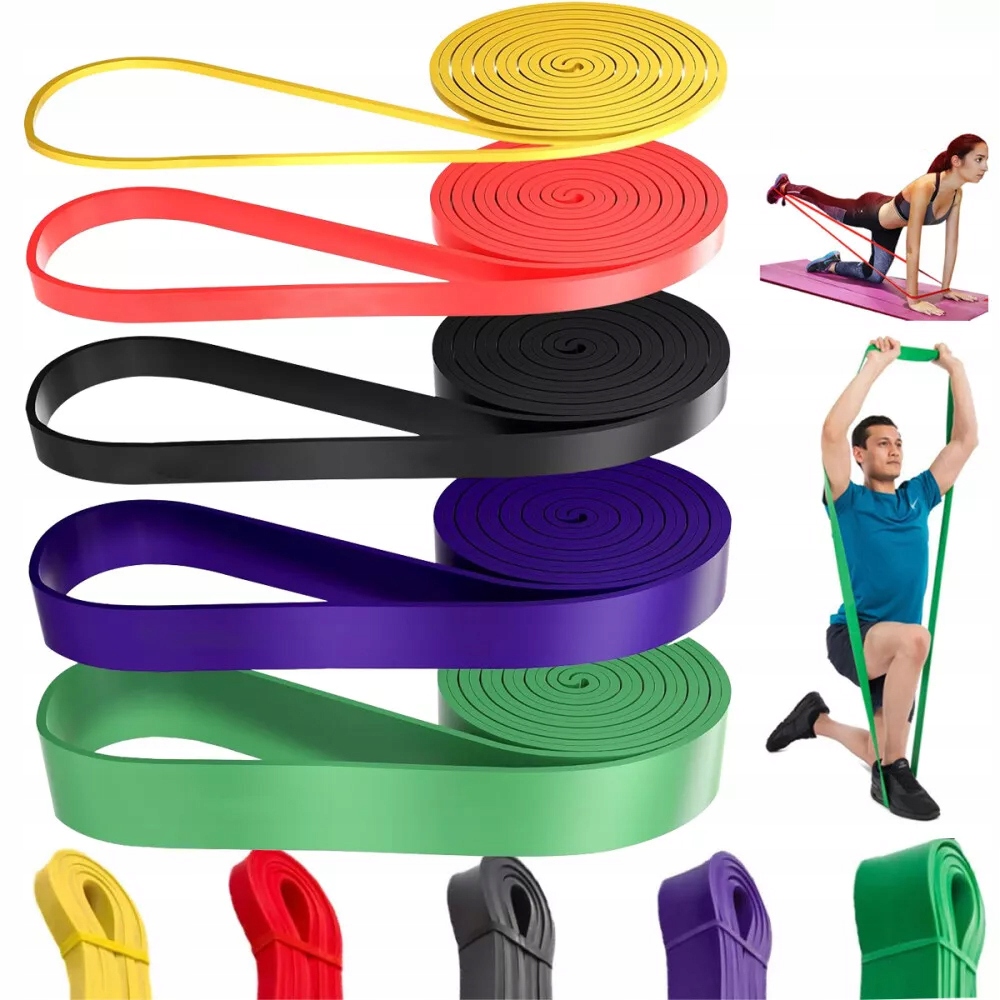 Gumy Oporowe Gumy Do Ćwiczeń Guma power band Zestaw 5 Gum 15-125LBS