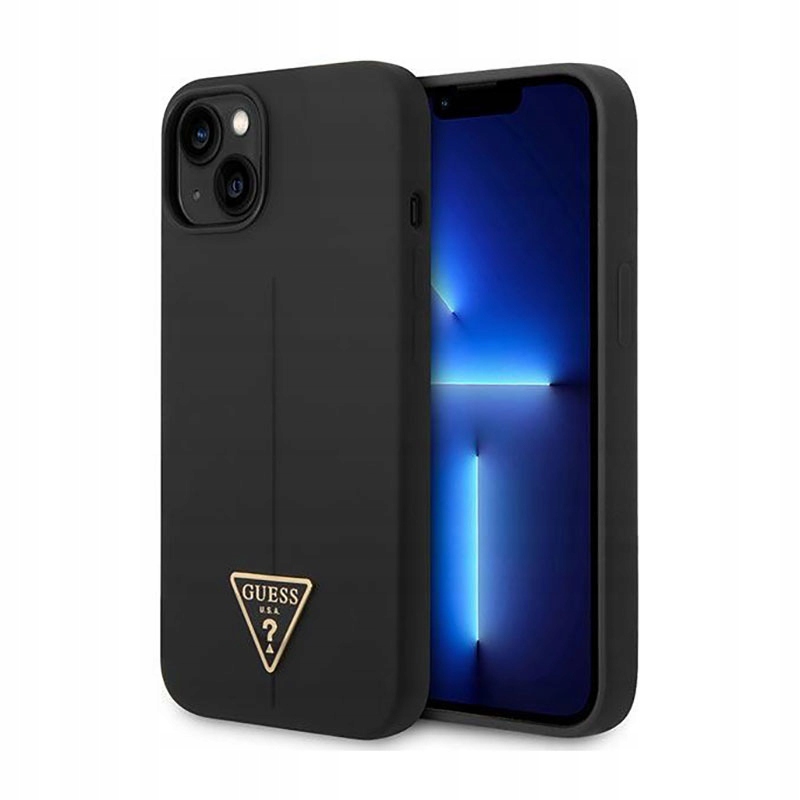 Guess Silicone Triangle Logo Pouzdro pro iPhone 14 Plus (černé)