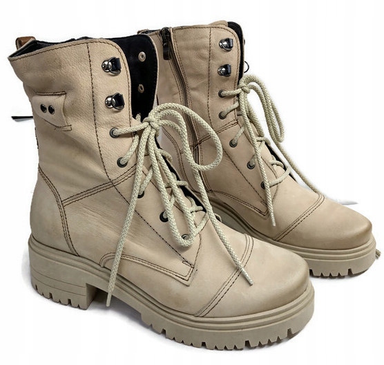 K-3285 SZNUROWANE OFICERKI GLANY TRZEWIKI SKÓRA NATURALNA PRODUKT POLSKI 39 Wysokość obcasa/platformy 5 cm