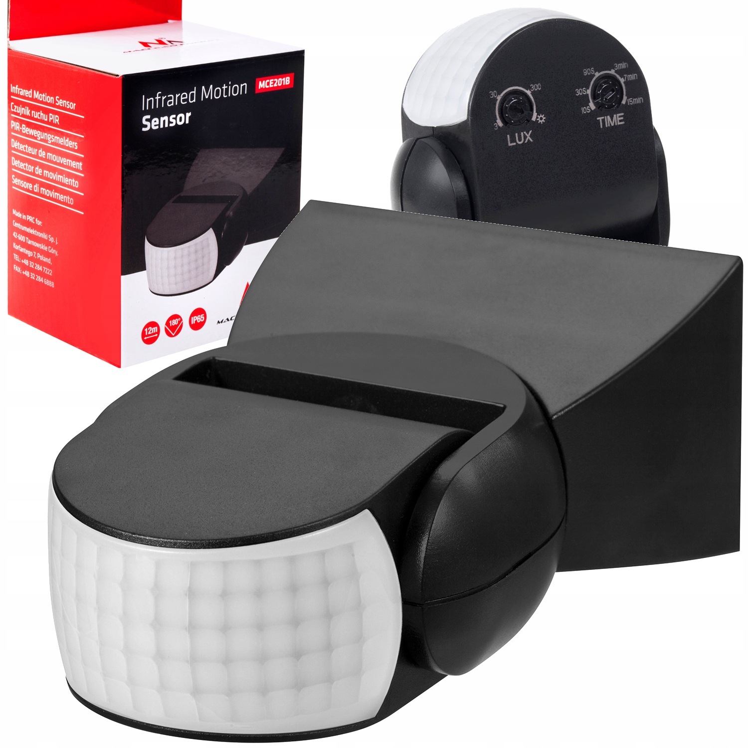 

Sensor czujnik ruchu 180st zew. IP65 czarny do Led