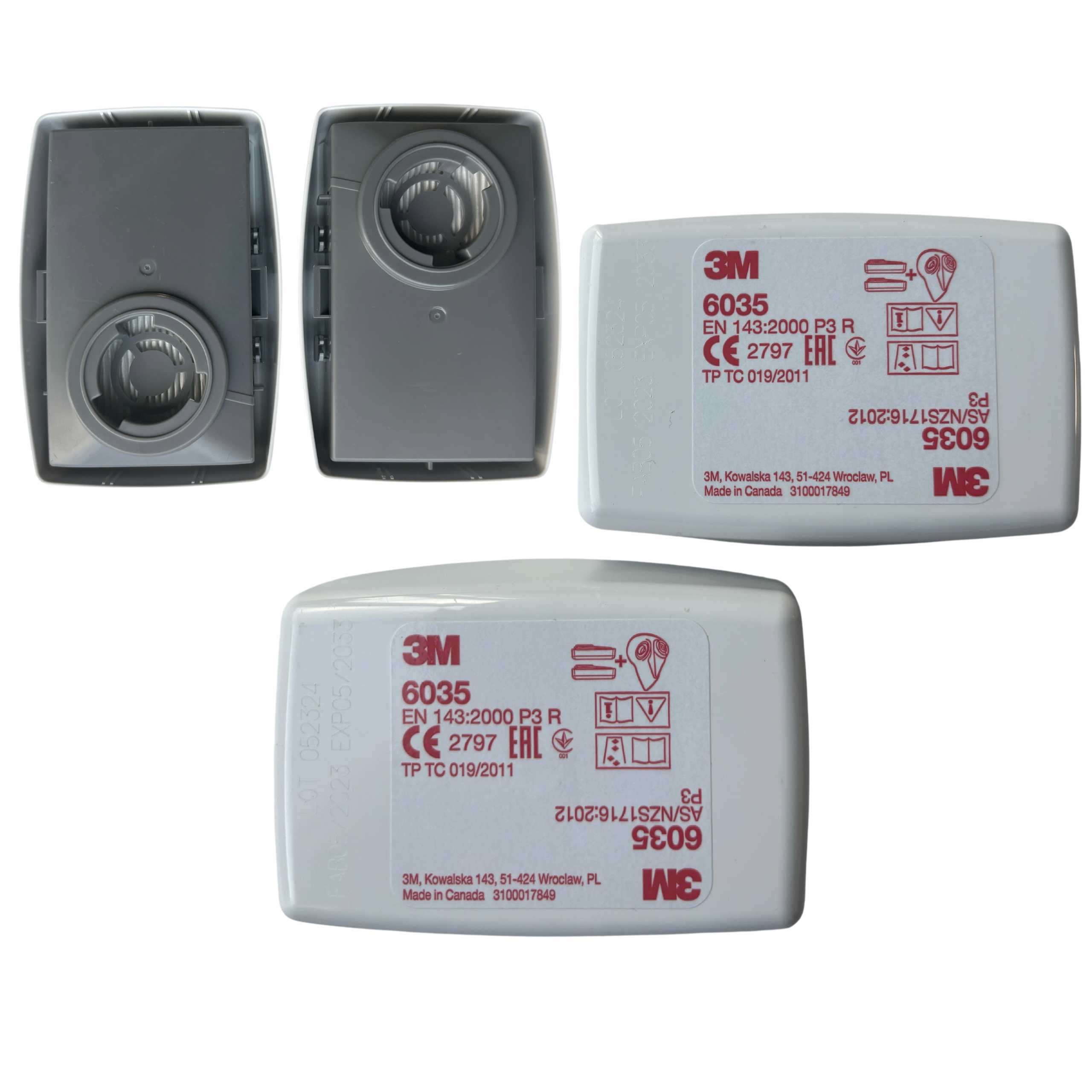 2 SZT 3M FILTR CZĄSTEK STAŁYCH 6035 PRZECIWPYŁOWY P3 3M ORYGINAŁ EAN (GTIN) 8592991205226