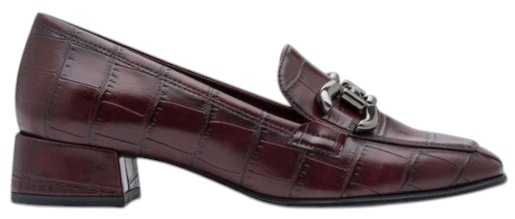 Tamaris dámské stylové mokasíny na podpatku s přezkou vínové dámské 37