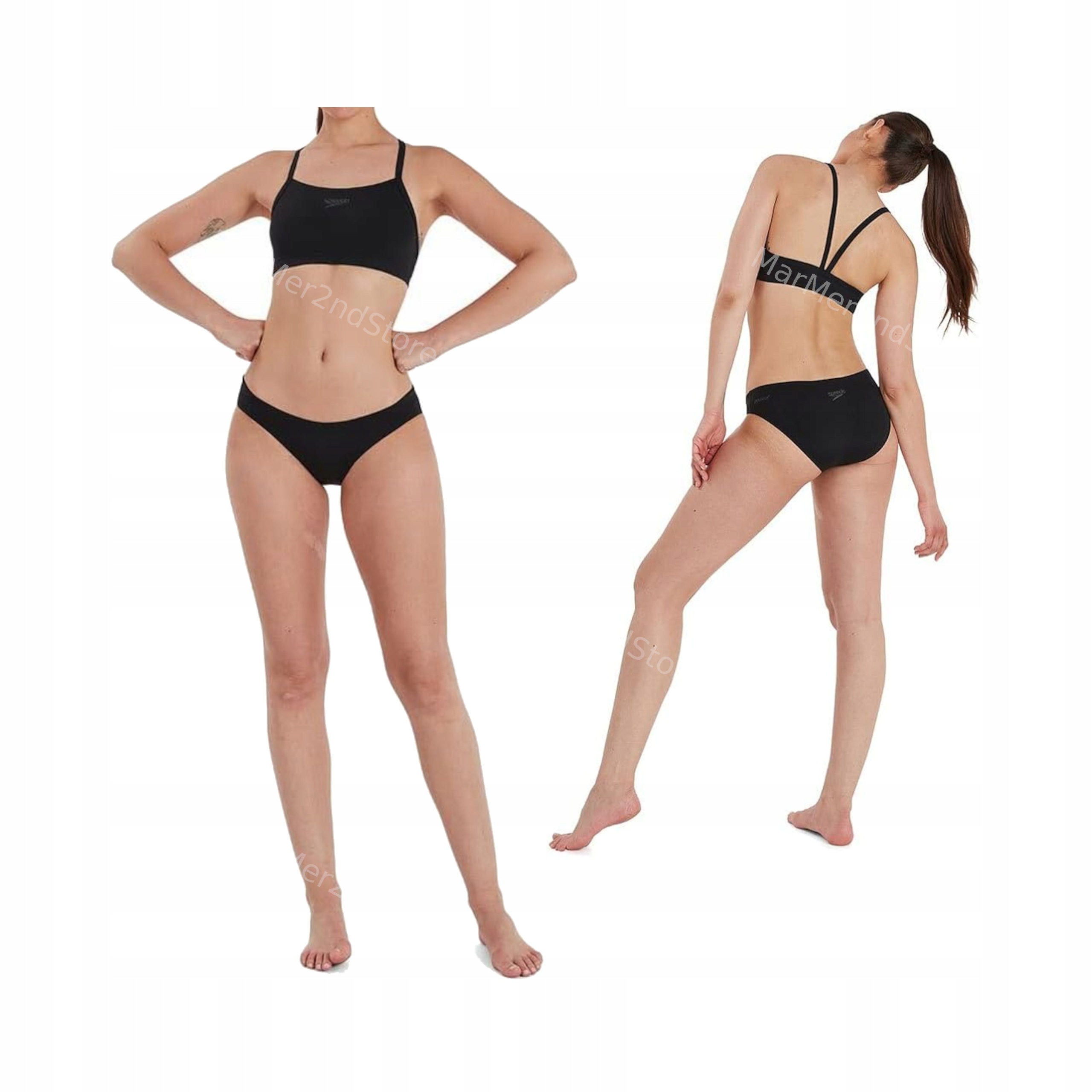 Speedo Eco Endurance+ Thinstrap Dvoudílný Koupací Oblek Černý 38