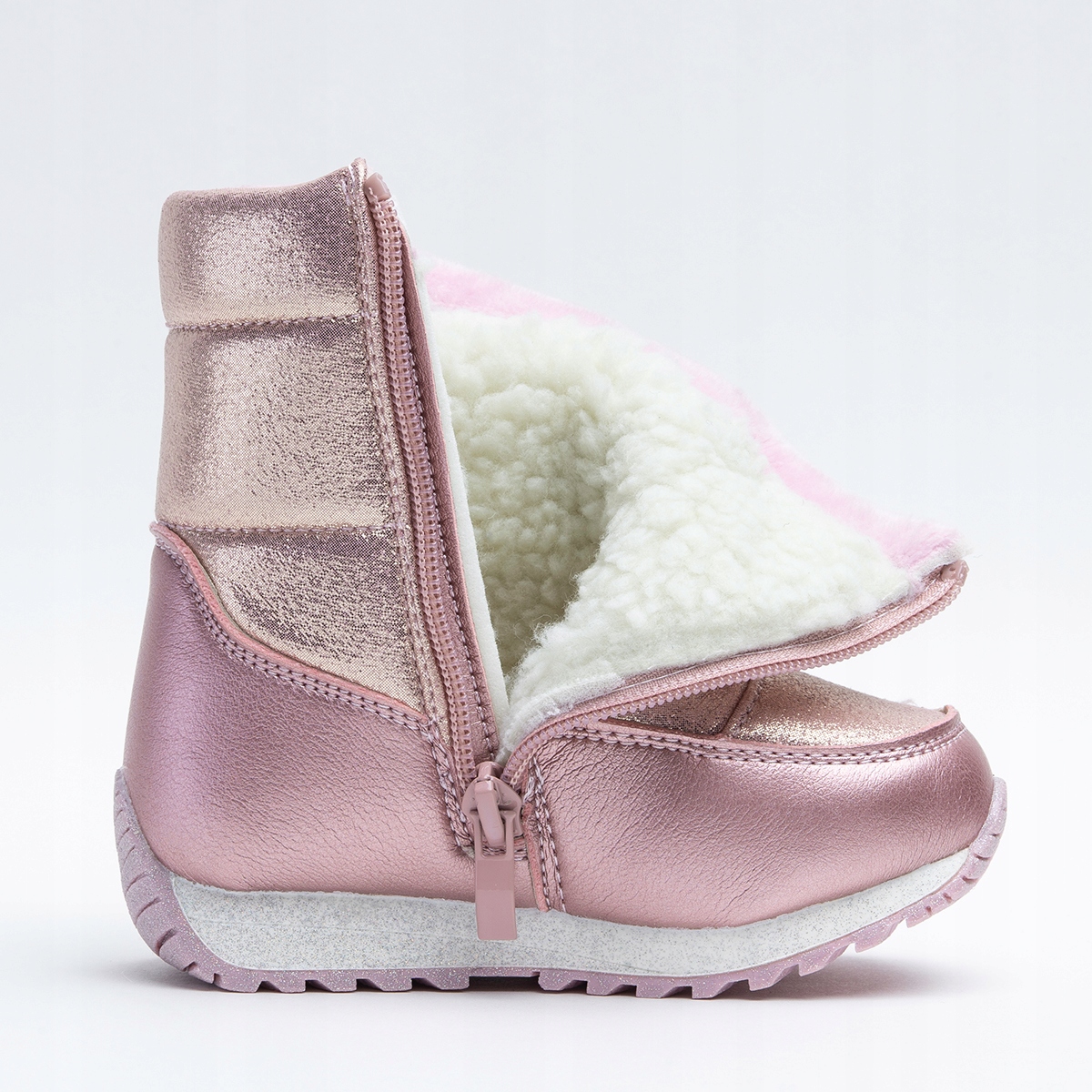 Śniegowce dziewczęce OCIEPLANE kożuszek WYGODNE lekkie SUWAK Wojtyłko 23 Płeć dziewczynki