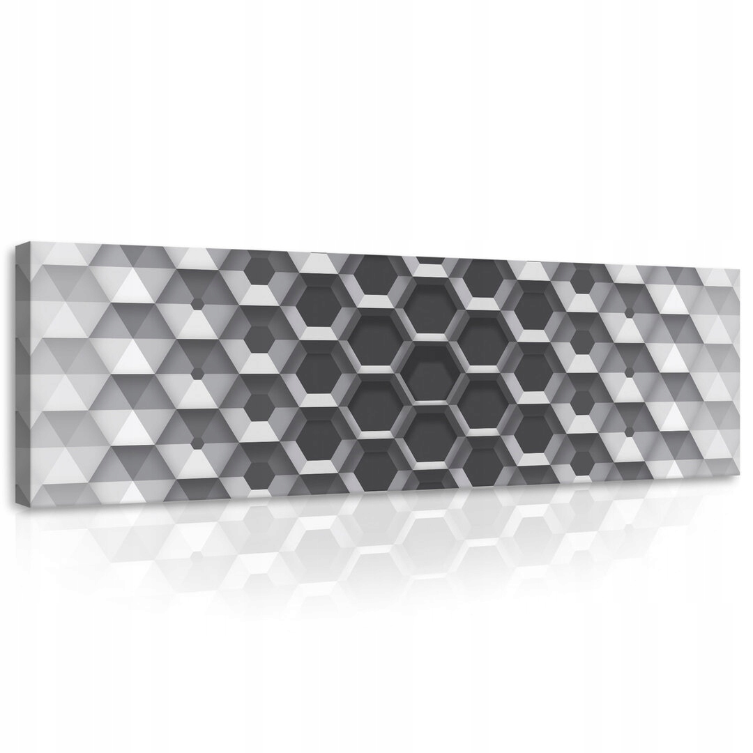 Obraz 145x45 Geometrická abstrakce 3D šedá bílá minimalismus textura
