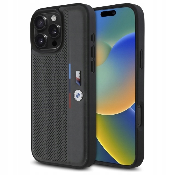 Etui do iPhone 16 Pro, Bmw M Perforated Tricolor Detail Line, smukły case