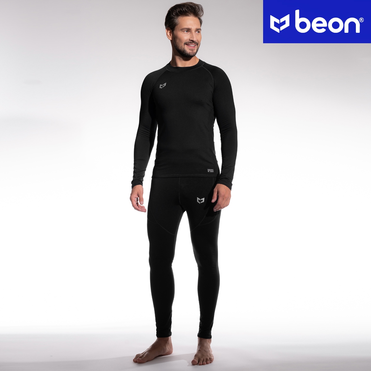 BIELIZNA TERMOAKTYWNA MĘSKA ODZIEŻ TERMICZNA KOMPLET ZESTAW NA ZIMĘ S Długość rękawa 71 cm