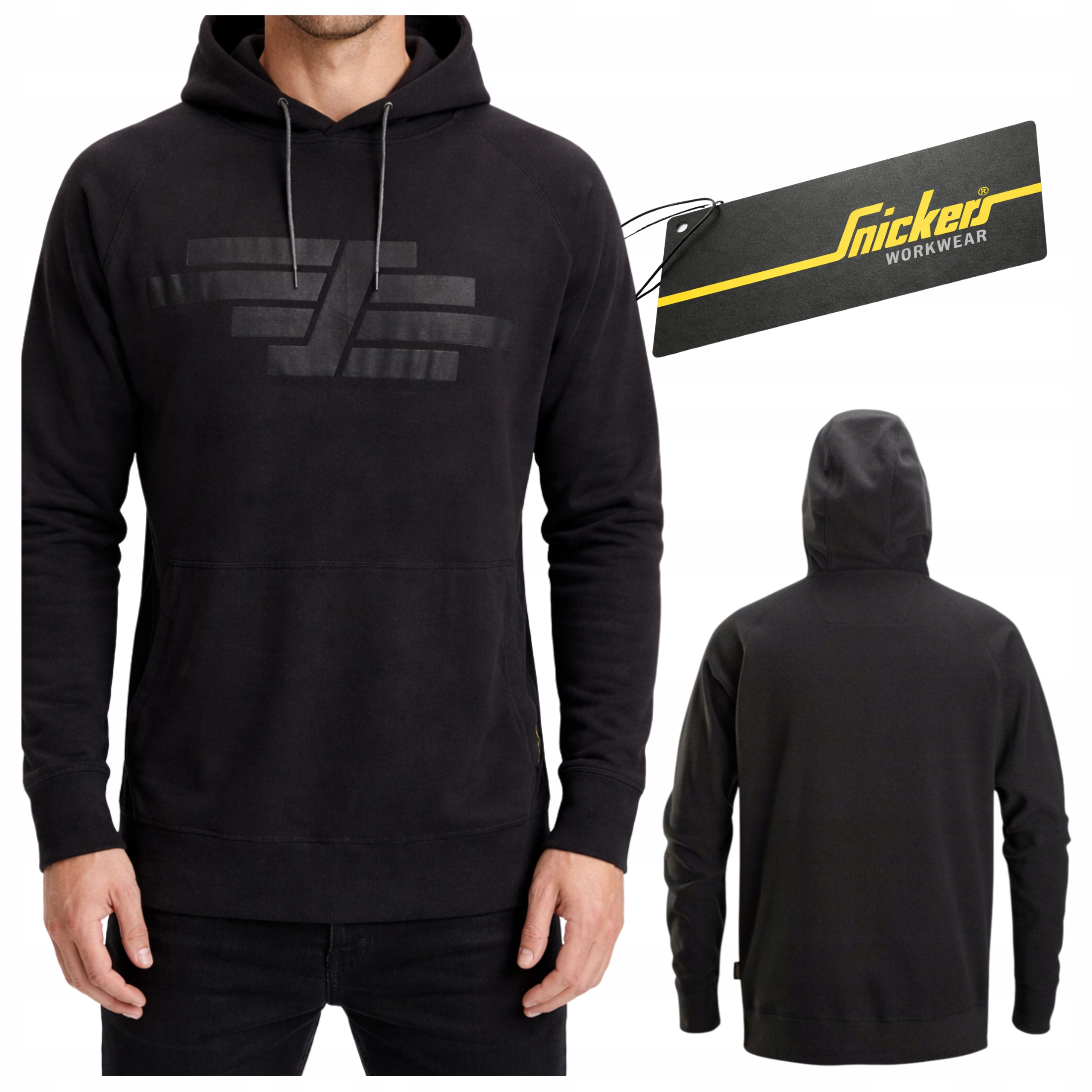 Mikina Pracovní fleecová s kapucí teplá Snickers 8075 Černá XL