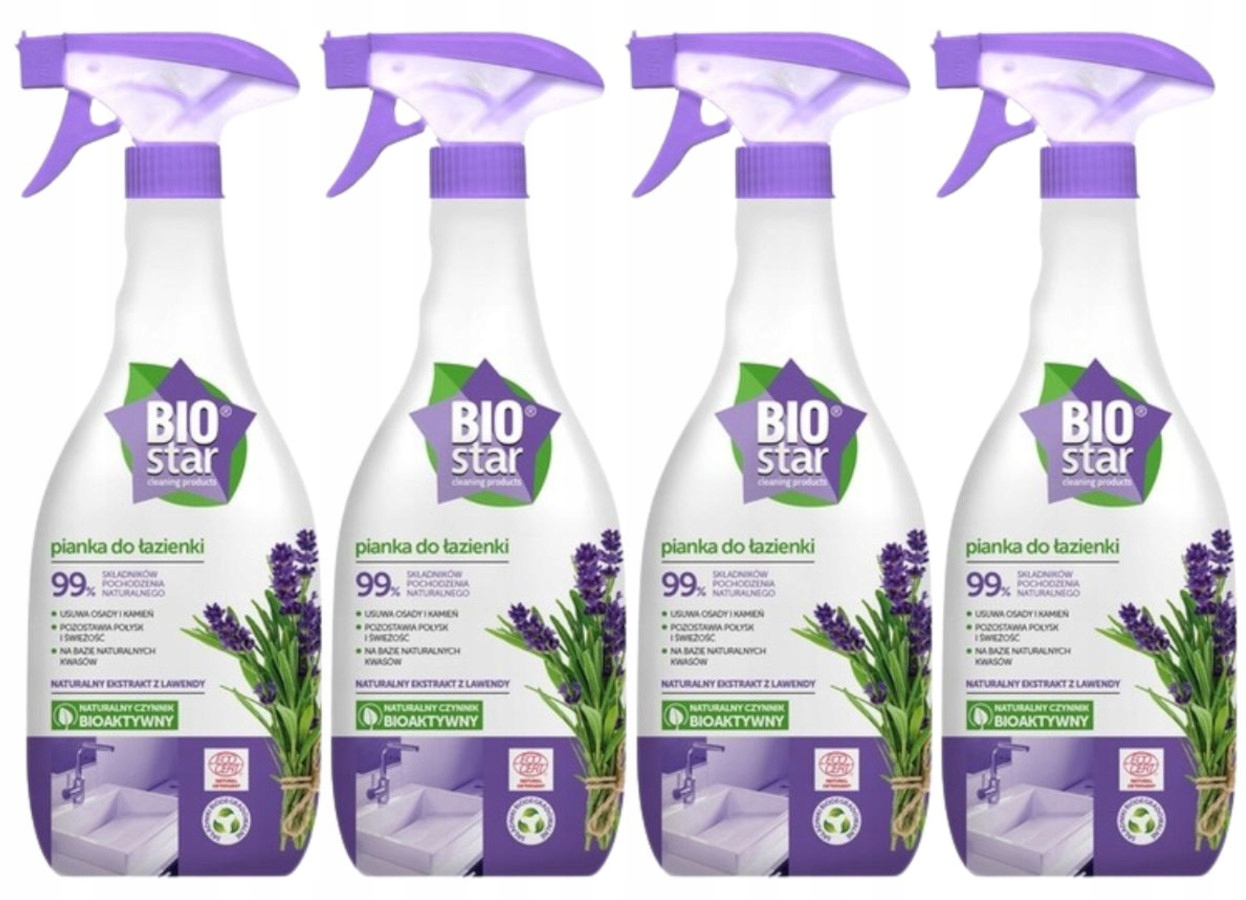 Levně BIOstar Ekologický pěnový sprej na čištění koupelny s levandulí 700 mlx4