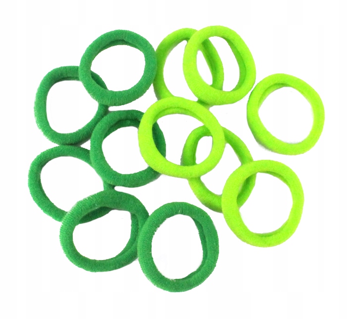 GUMKI DO WŁOSÓW LYCRA 3 cm ZIELENIE 10 SZTUK