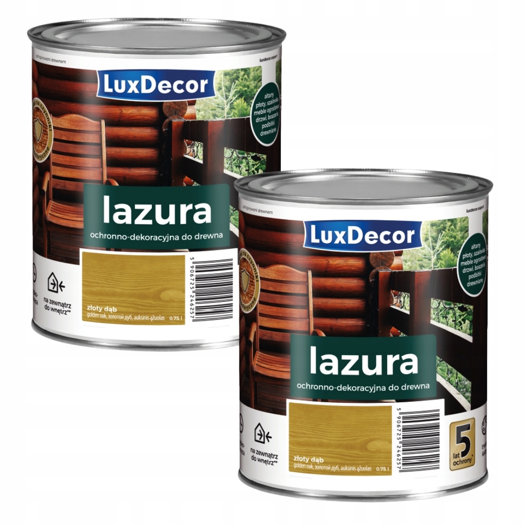 Sada 2KS Luxdecor Dekoratívna Lazúra Na Drevo 4,5 L Zlatý Dub