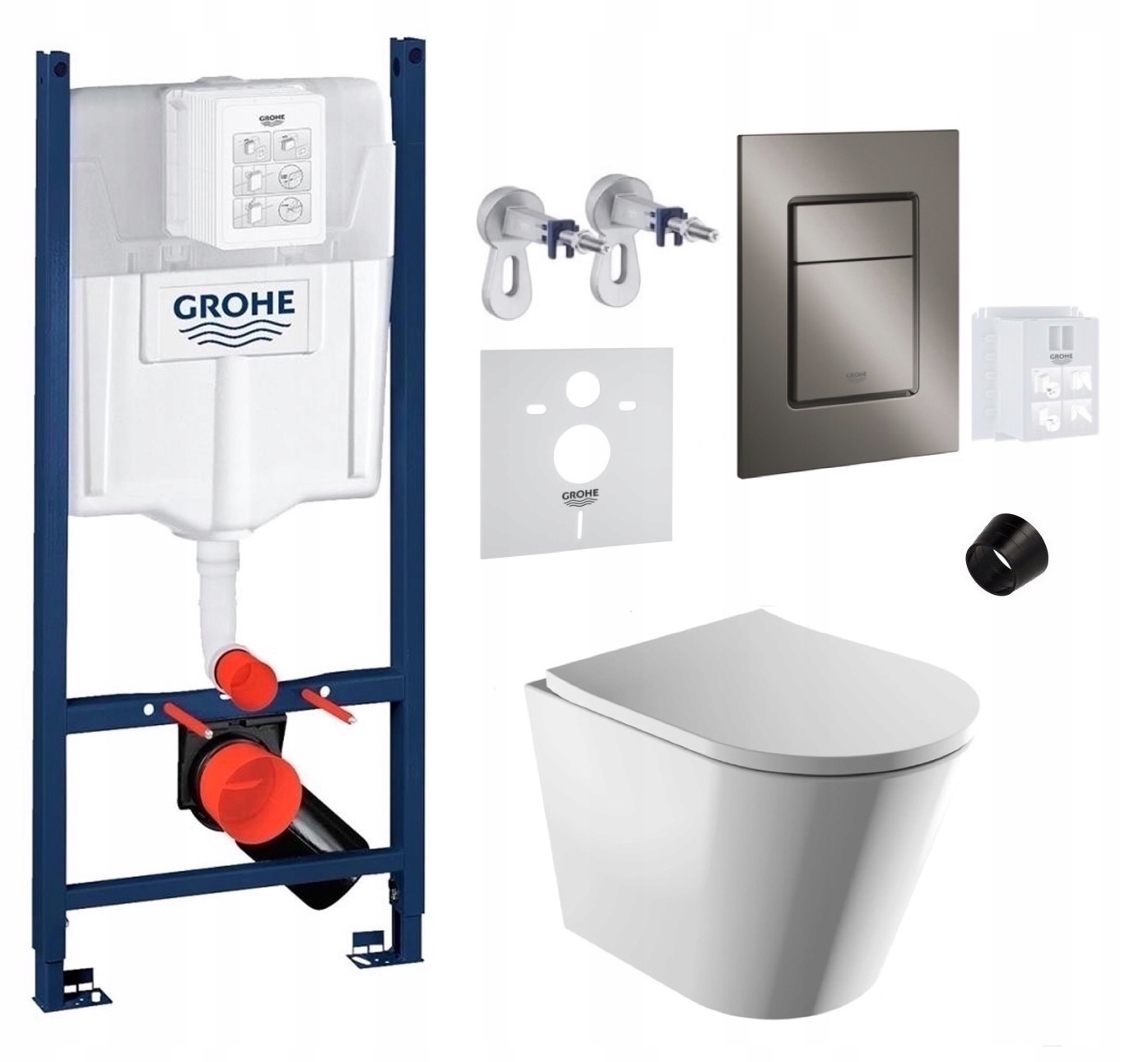 7v1 Wc Sada, Stelaz Grohe, Wc Miska Rim Silent Omnires, tlačidlo
