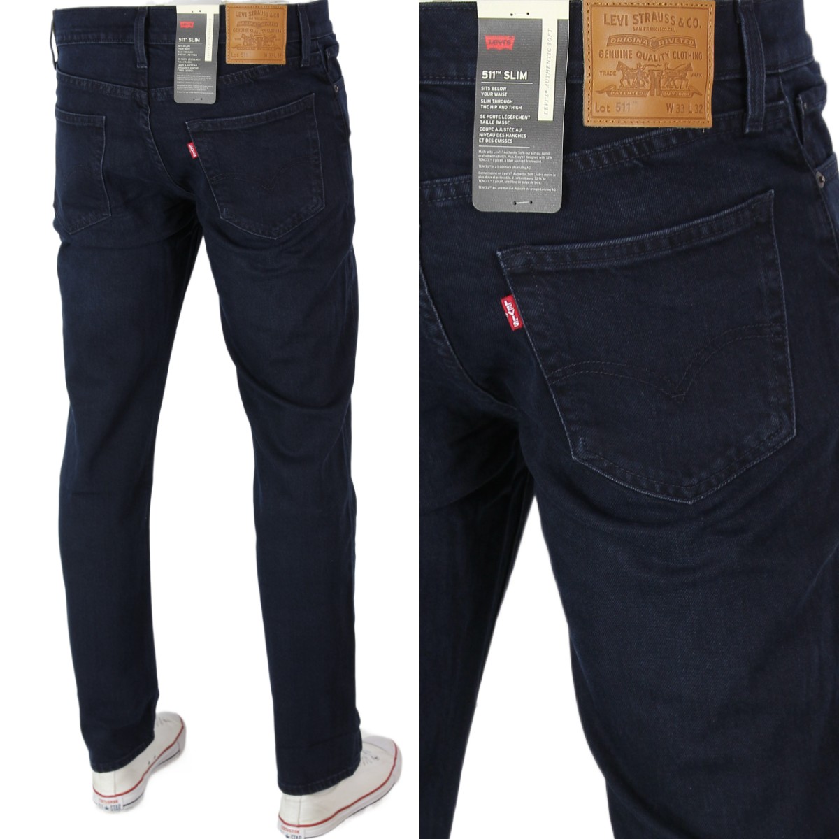 Levi's 511 Slim Jeansy Proste Reg. Straight "Dark Blue" W34 L32