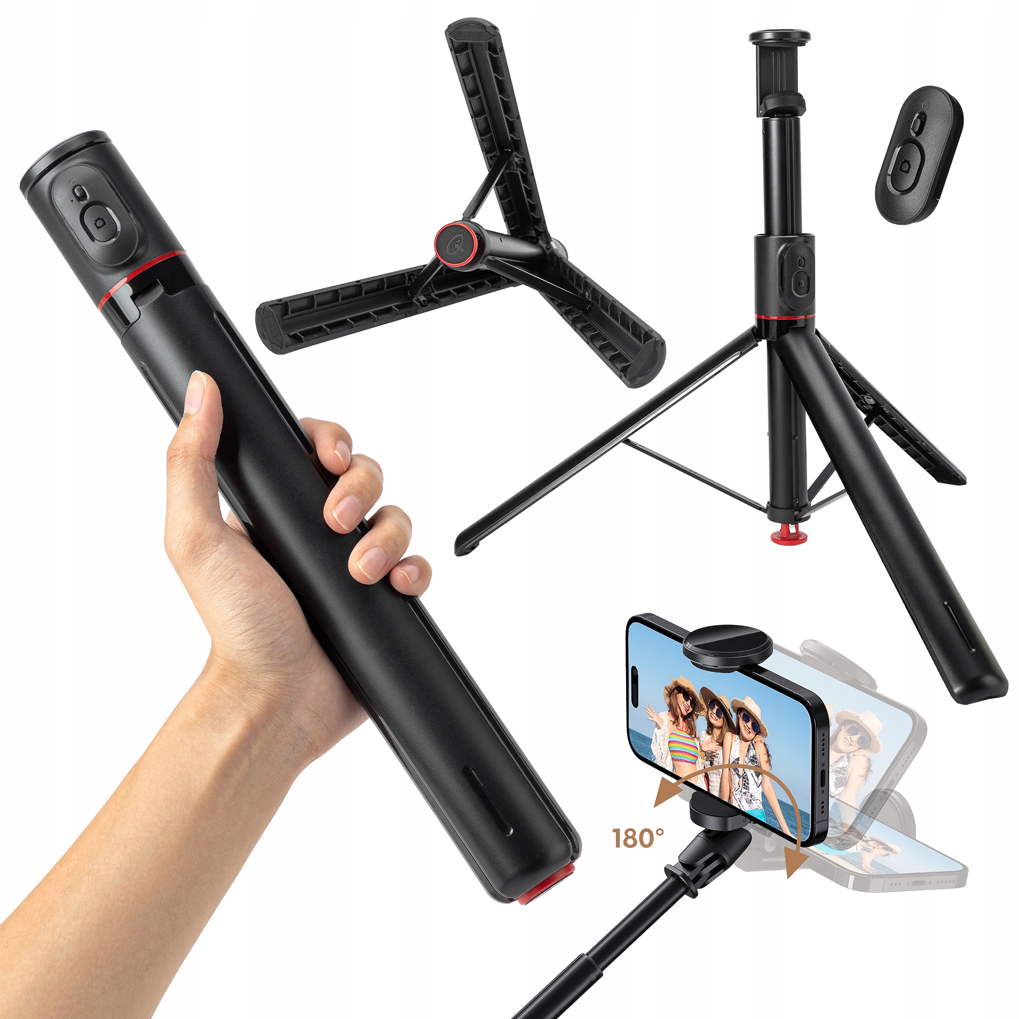 177cm Statyw selfie stick Fotopro TL-803 rozkładany automatycznie Bluetooth