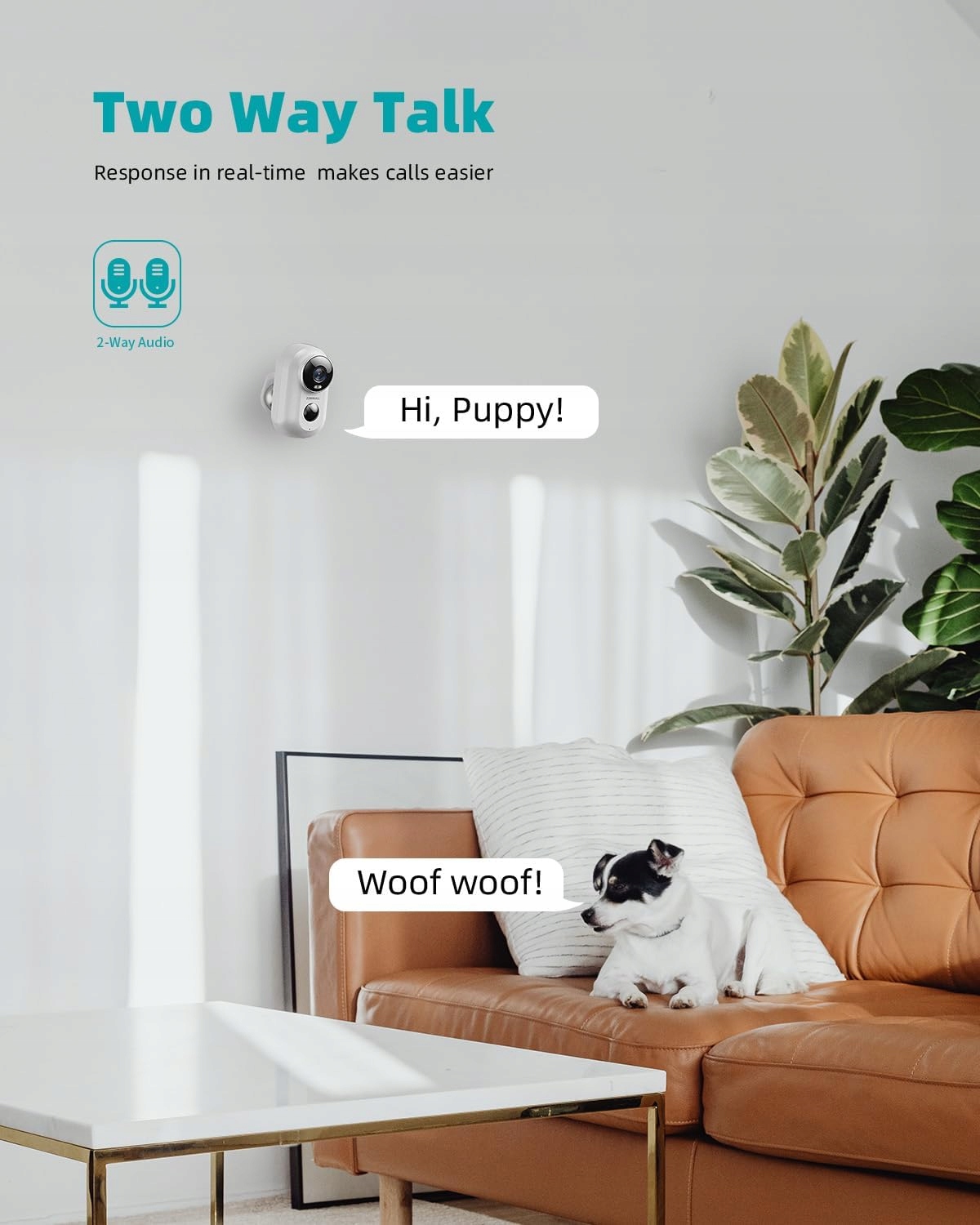 ZUMIMALL Kamera Zewnętrzna 2K 2 Sztuki 3MP Noc PIR IP66 Dwukierunkowe Audio — miniatura 7