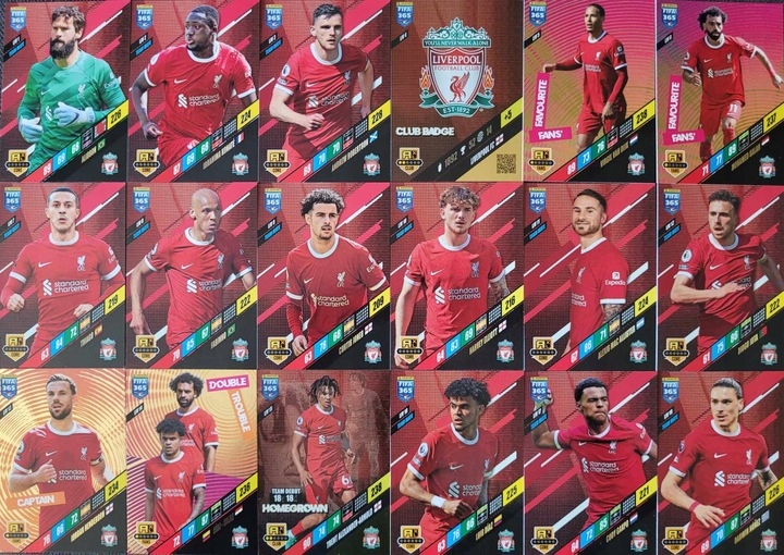 FIFA 365 2024 Panini KOMPLET 18 KART LIVERPOOL