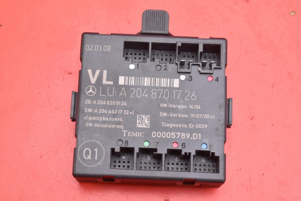control unit module door left front A2048701726 MERCEDES C-KLASA W204 07-12