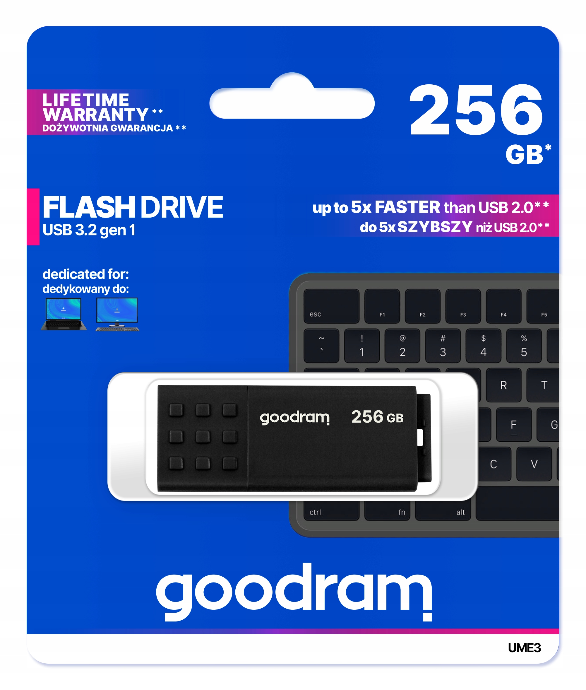 Pendrive GOODRAM 256GB UME3 USB 3.2 czarny