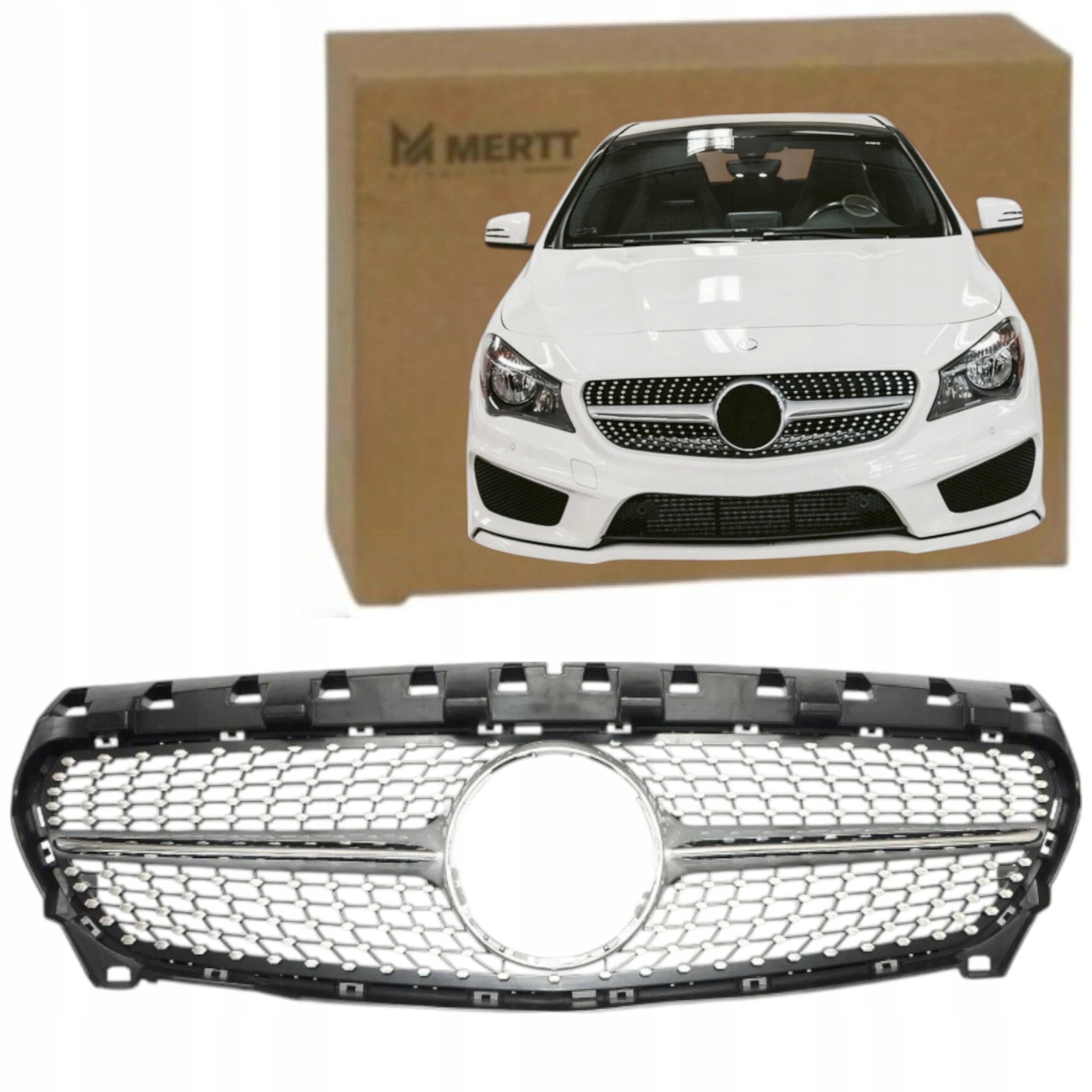 Grill atrapa Chrom Přední Chladič Mercedes Cla W117 C117 13-16 Diamond