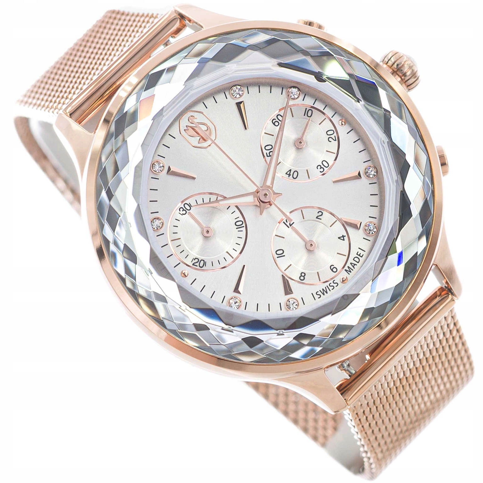 Dámské Hodinky Swarovski 5677506 Nova Chrono Rose Gold Na Náramku