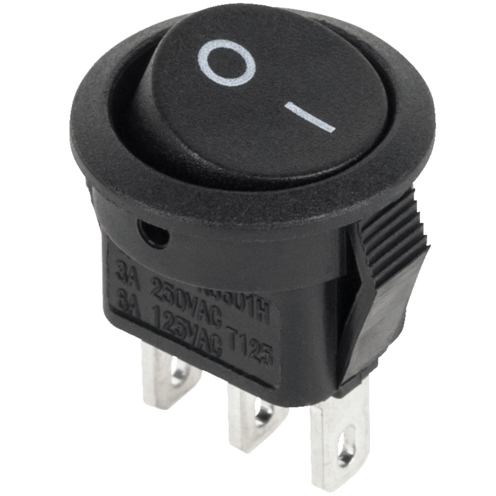 

Przełącznik mały kołyskowy okrągły 3-PIN 3A/250V