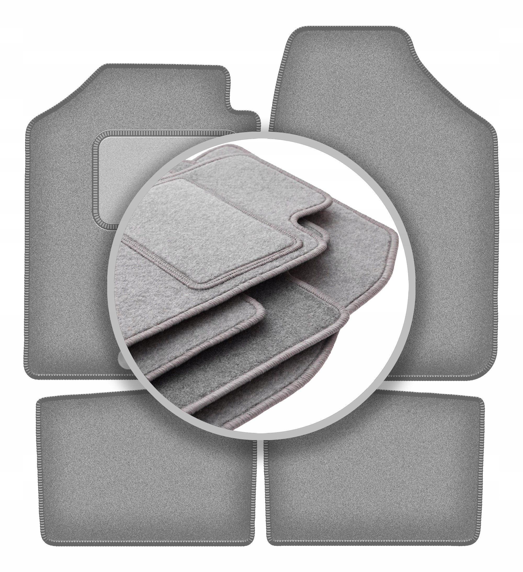 Velurové koberce Oslo šedé pro: Dacia Spring hatchback 2021-