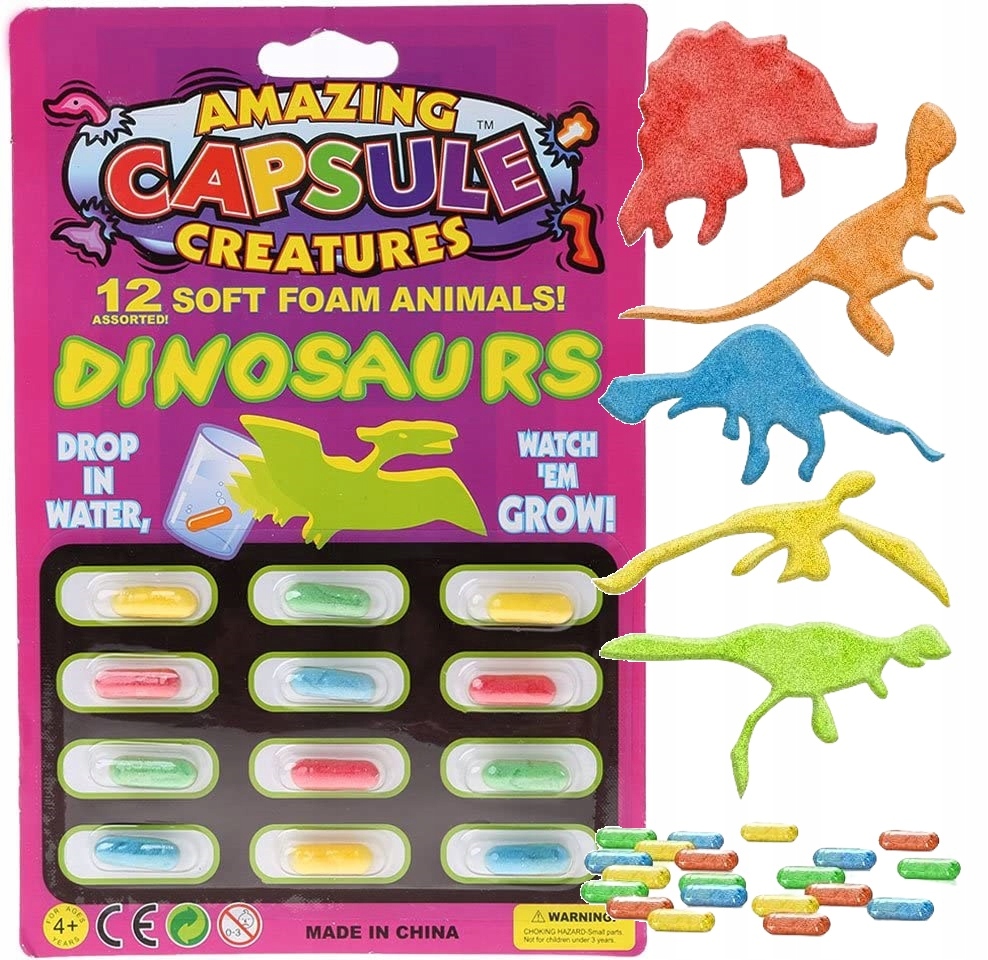 

Magiczne kapsułki rosnące w wodzie Dinozaury 12szt