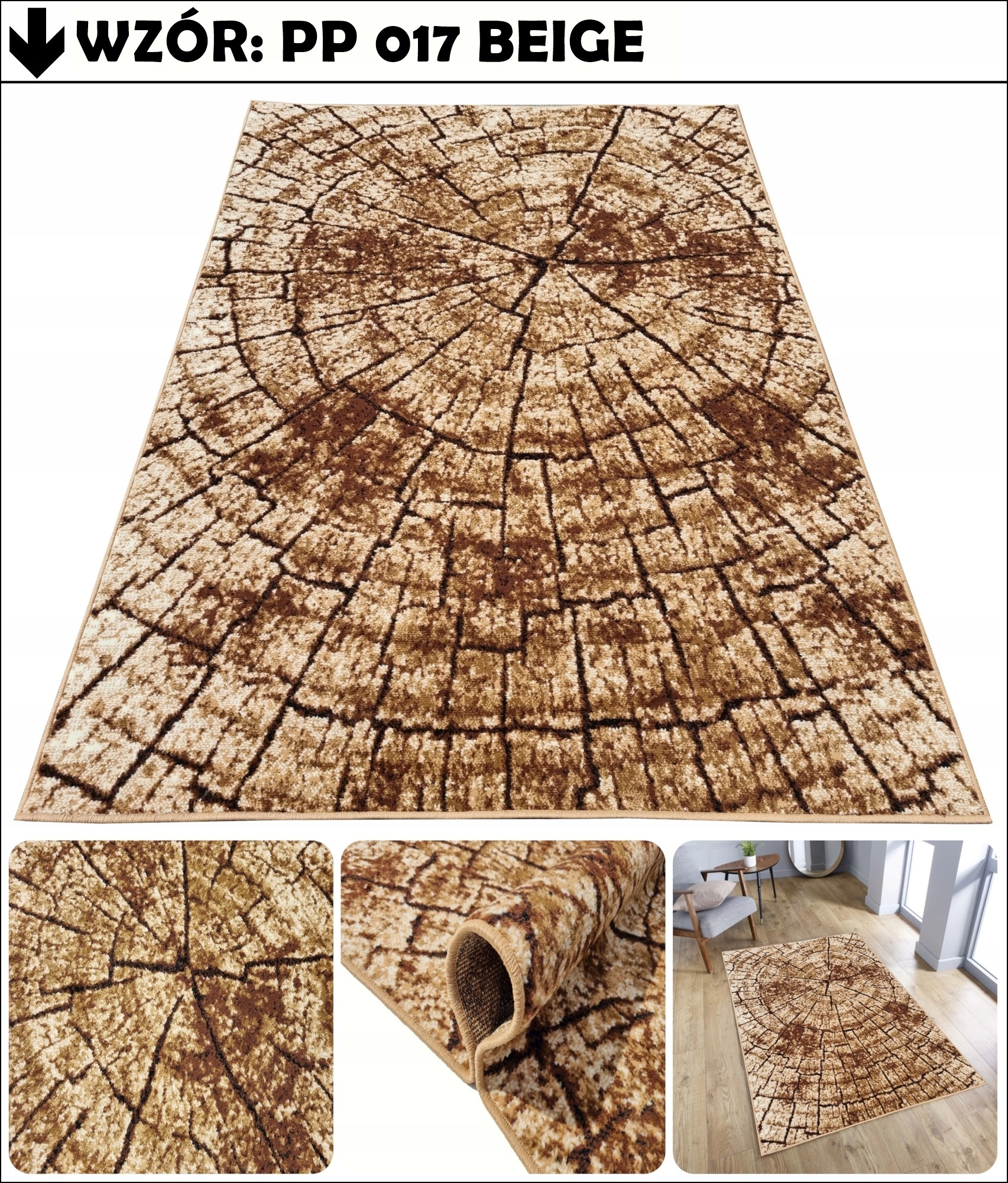 DYWAN PRZEDPOKÓJ KUCHNIA 80X150 NOWOCZESNY BCF MIĘKKI TKANY ~MODNE WZORY~ Rodzaj z krótkim włosiem