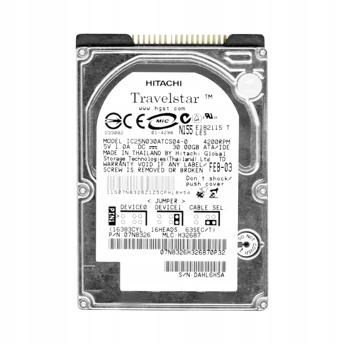 TravelStar 40GN 30GB 4.2K 2MB Ata 2.5'' IC25N030ATCS04-0