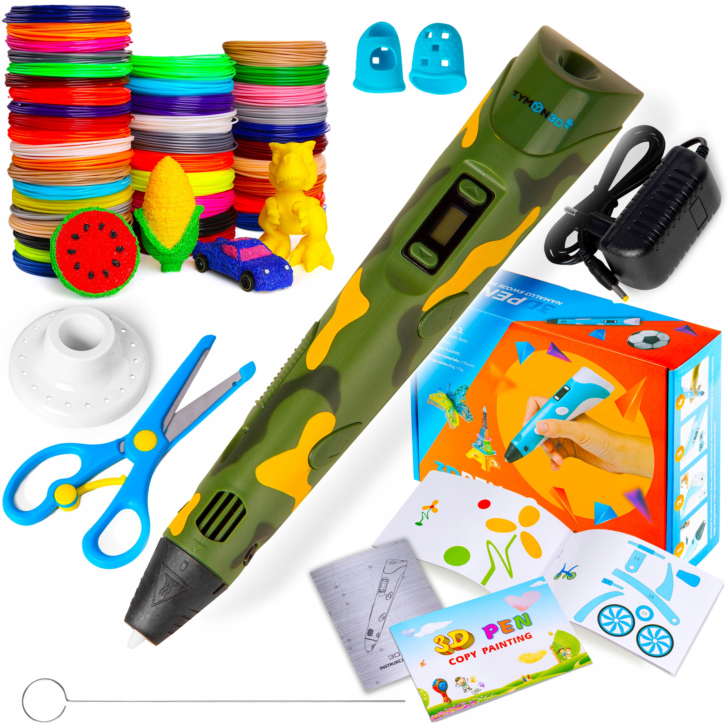 DRUKARKA 3D DŁUGOPIS + 100M WKŁAD KSIĄŻKA SZABLONY