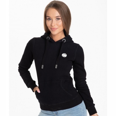 Bluza Damska Z Kapturem Pit Bull West Coast Small Logo Czarna