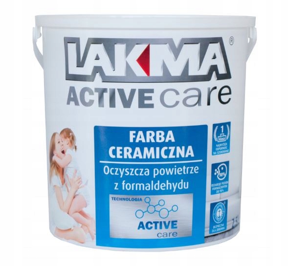 Barva Keramická emulze Bílá Matná Active Care Lakma 2,5 L